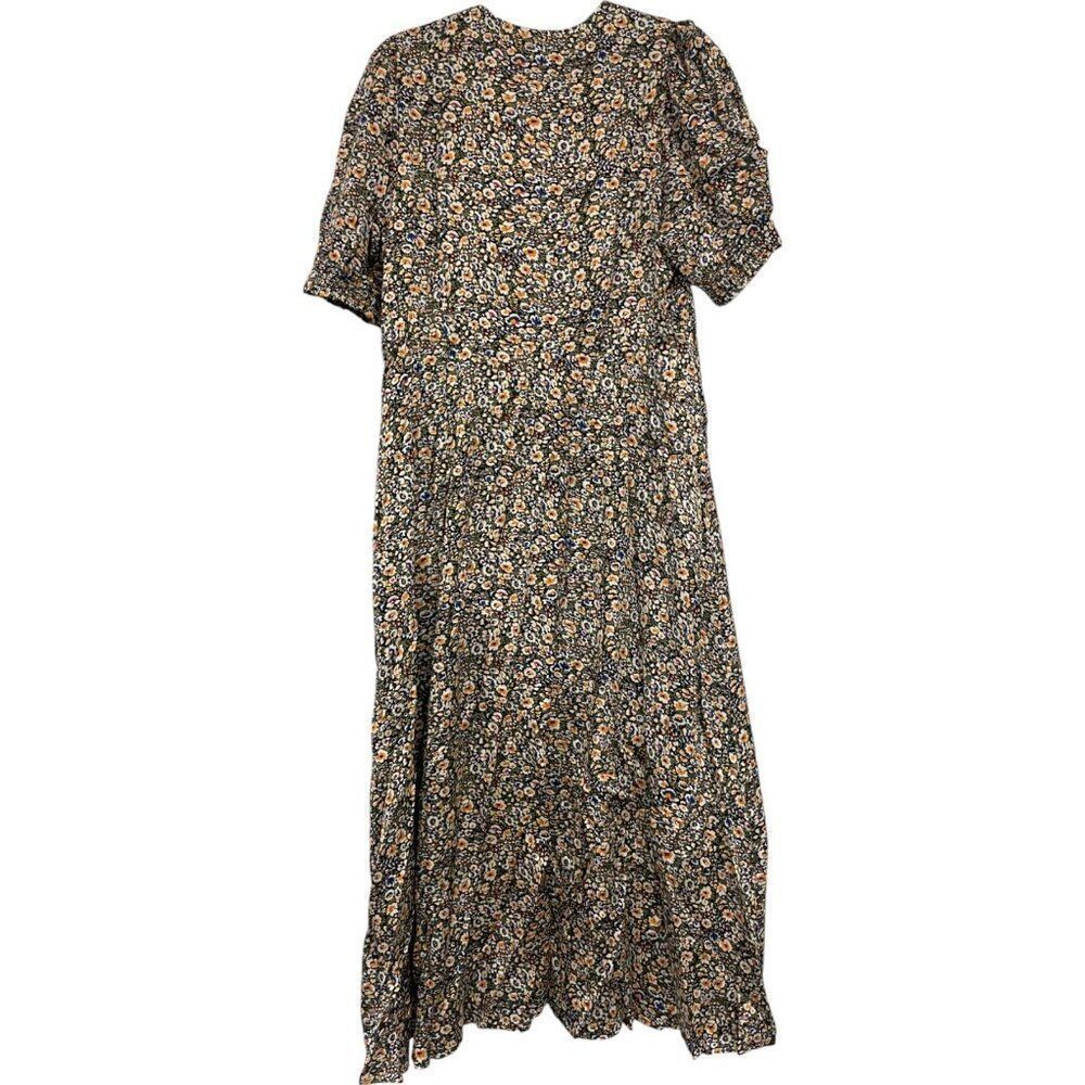 Boden Womens Midi Dress UK 16 US 12 Multicolor Floral Satin Tea V-Neck D0467 NWT - Picture 4 of 11